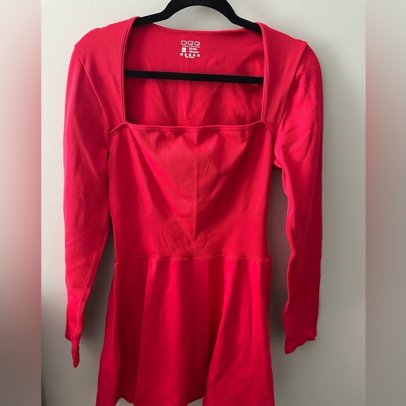 Dresses & Skirts - OQQ Ribbed Long Sleeve Square Neck Red dress‎ Size XL NWOT